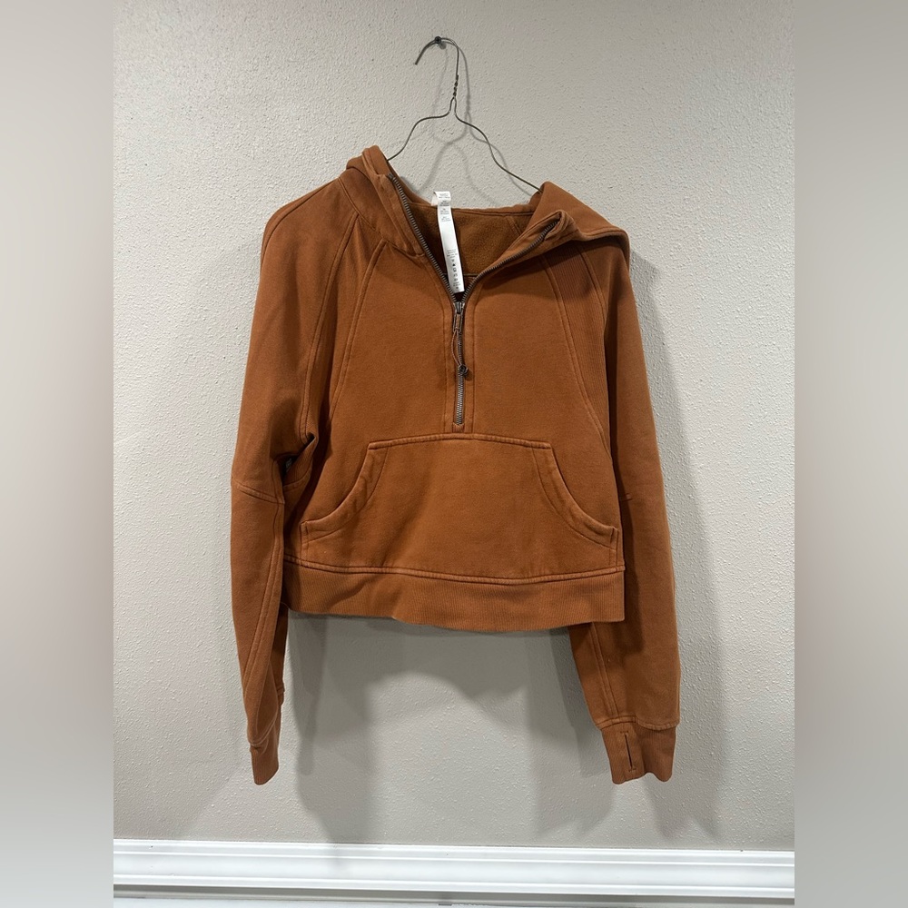 Lululemon Scuba 1/2 Zip Hoodie Copper Brown - Picture 2 of 5